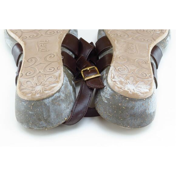 Flexi Sz 8 M Brown Strappy Synthetic Women Sandals 207054110044039008 - Picture 6 of 7